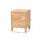 Baxton Studio Hosea Japandi Carved Honeycomb Natural 2-Drawer Nightstand 246-13627-ZORO - alternate 7